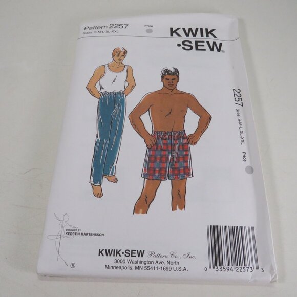 Kwik Sew 2257 Clothing Pattern  Men's Sweats, Shorts, Sleep pants UNCUT - Picture 2 of 7